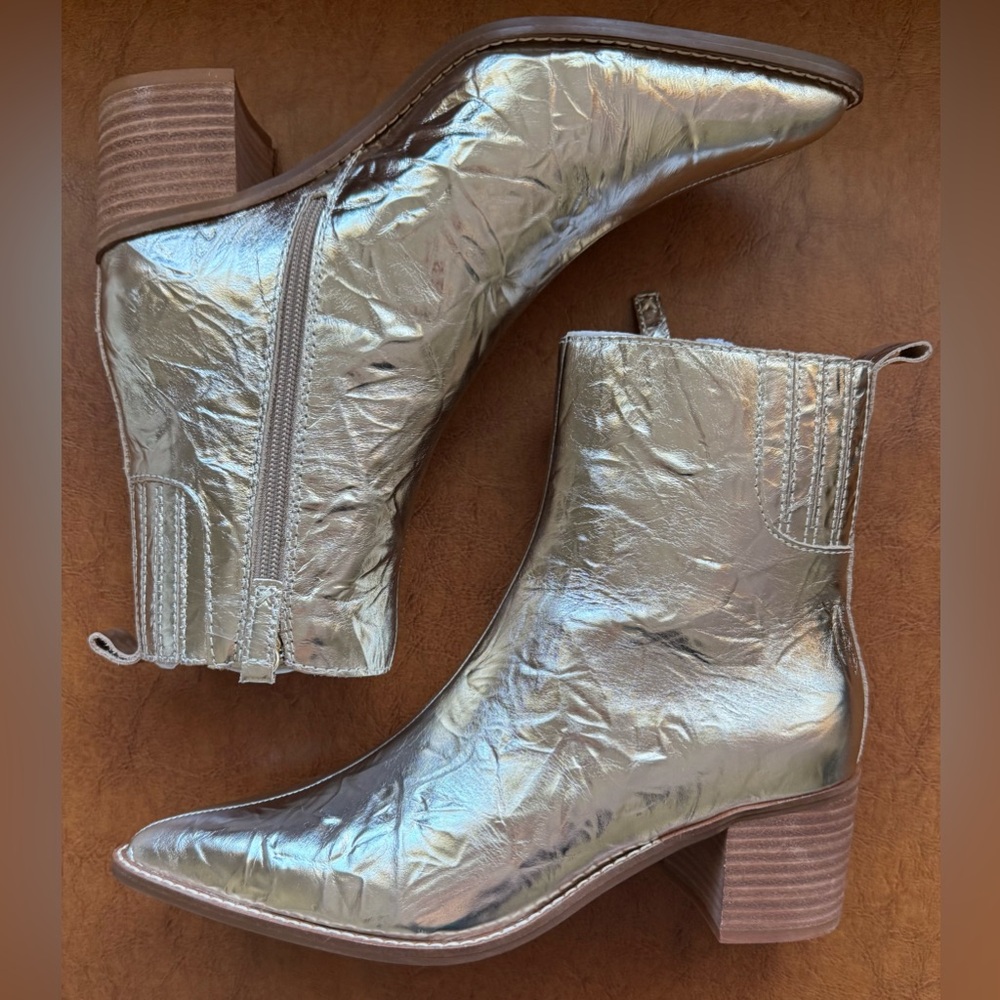 Kelsi Dagger Brooklyn Milly Pointed Toe Bootie Washed Gold Women’s Size 8 NWOB - Picture 7 of 8